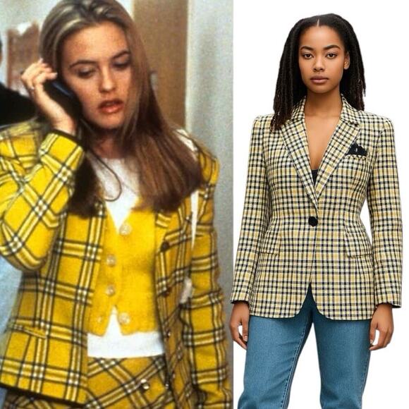 Clueless ASO Cher Alt Plaid Blazer Sz 4/S Light Academia Old Money Classic Prep - Picture 2 of 15